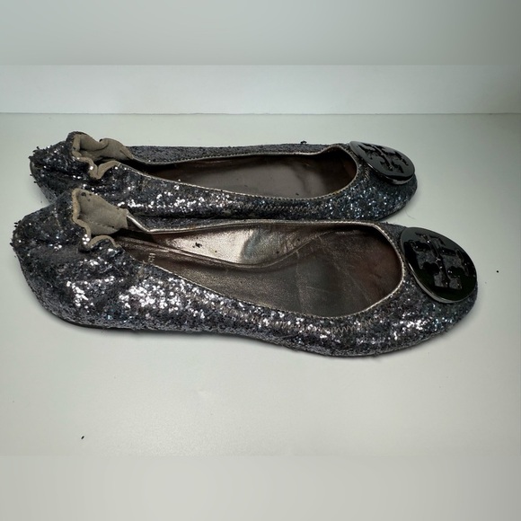Tory Burch Reva sequin ballet flats Size 7.5  Logo Medallion - Picture 11 of 16